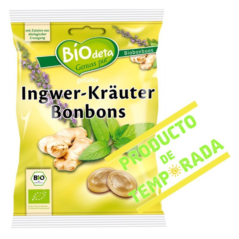 Bonbons filled with ginger and herbs Biodeta 75 g