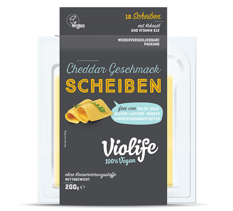 Käse Vegan Scheiben mit Cheddar-Geschmack 200 gr.