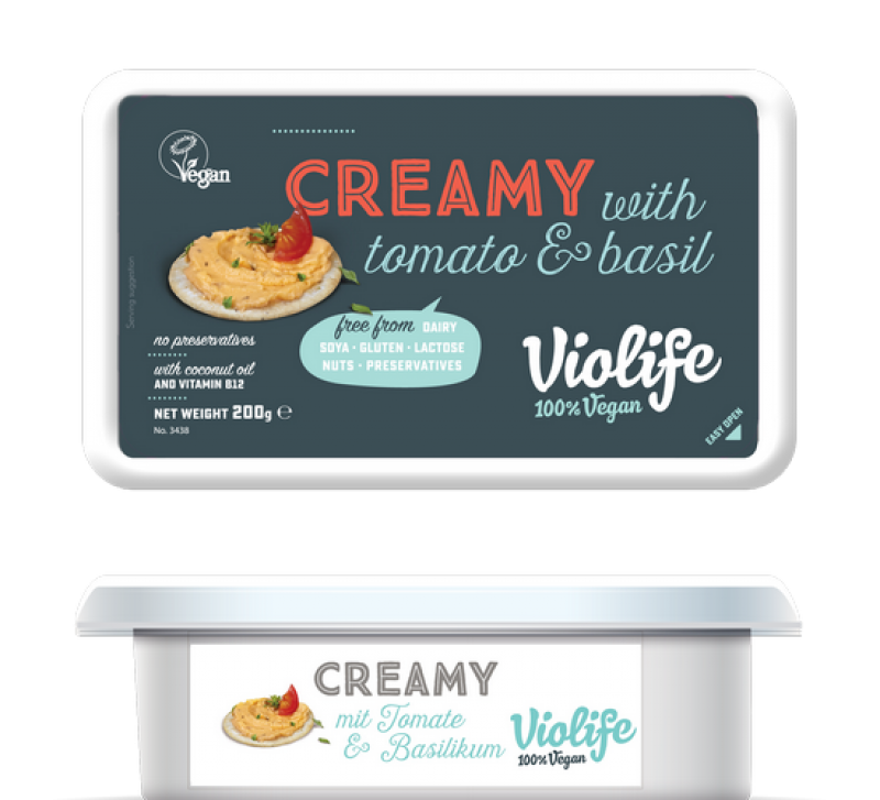Spreadable cheese vegan creamy with tomatoes & basil 200 gr.