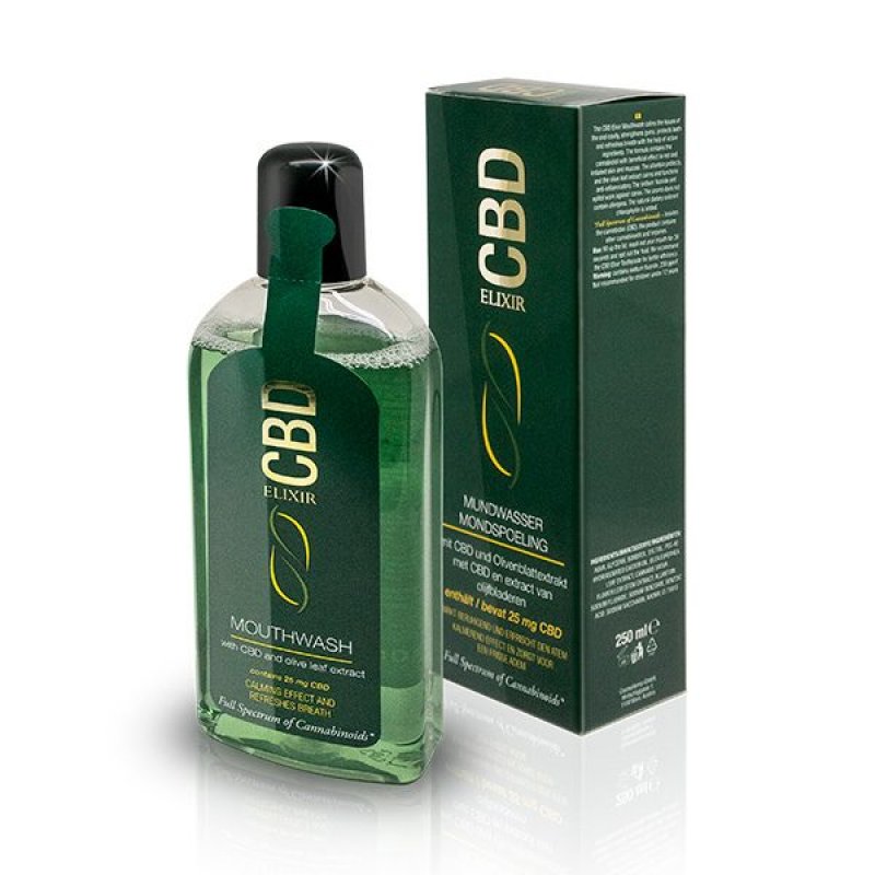 Mouthwash with CBD and olive leaf extract