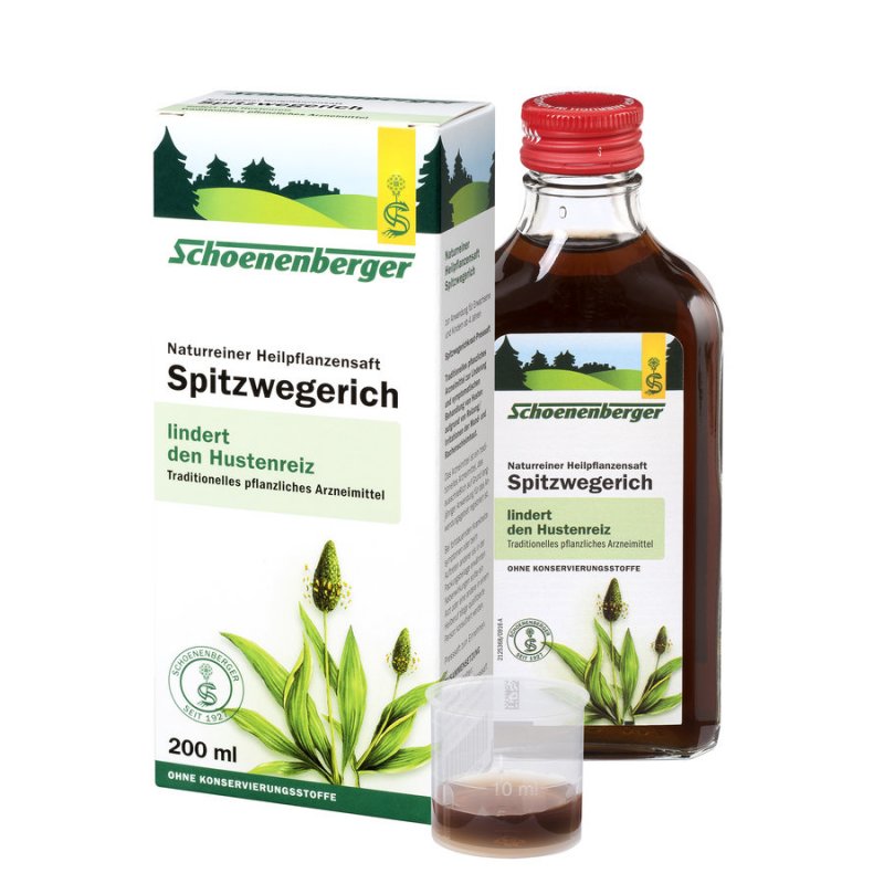 Schoenenberger Spitzwegerich (LLanten) Naturally pure medicinal plant juice 200 ml