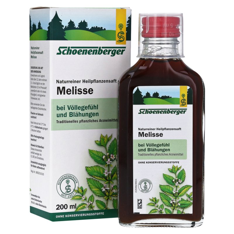 Schoenenberger Melissa (Melisa) Naturally pure medicinal plant juice 200 ml