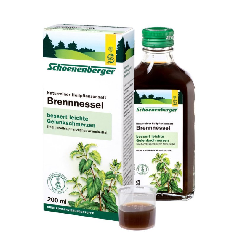 Schoenenberger Brennnessel (Ortiga) Naturreiner Heilpflanzensaft 200 ml