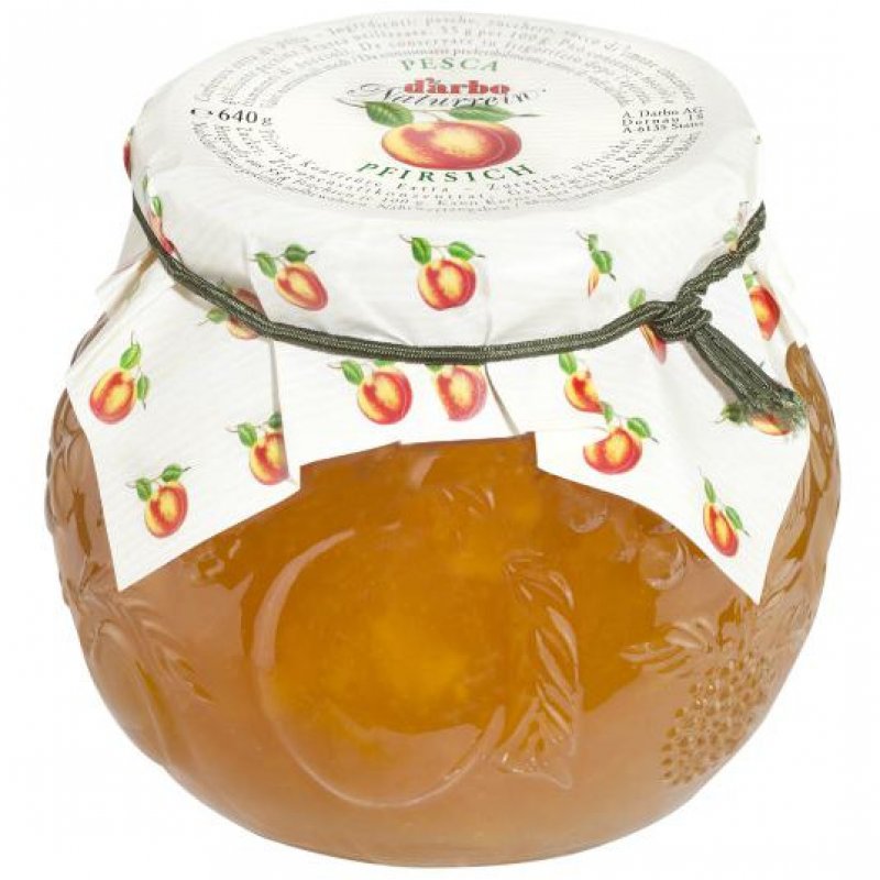 Darbo natural jam peach in a decorative jar 640 gr.