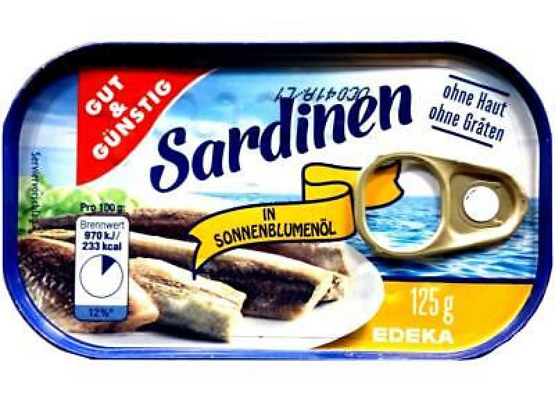 SARDINES WITHOUT SKIN AND BONES 125G