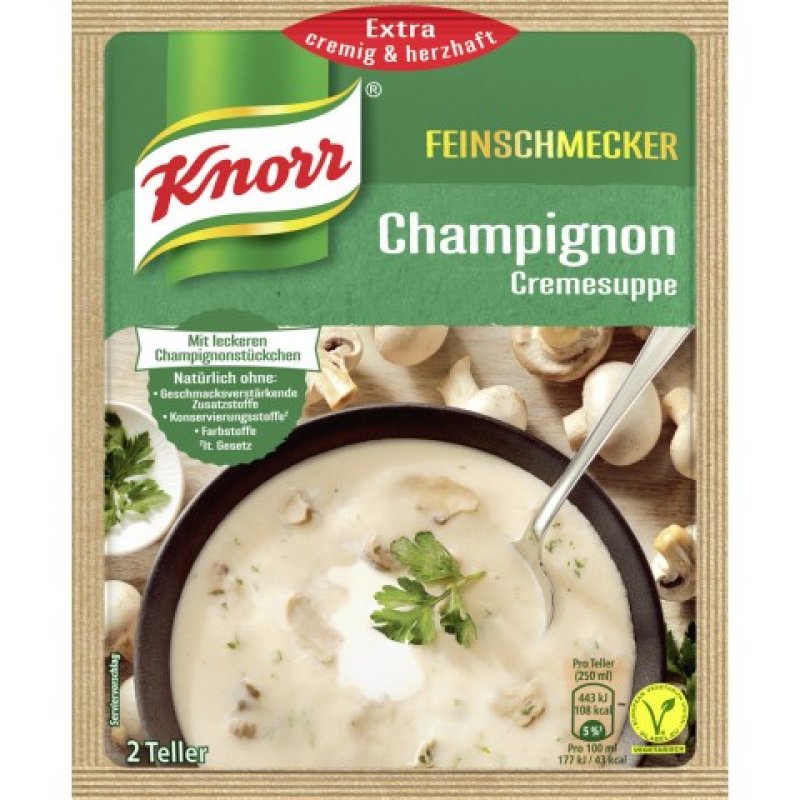 KNORR Feinschmecker Champignoncreme Suppe 2 Teller
