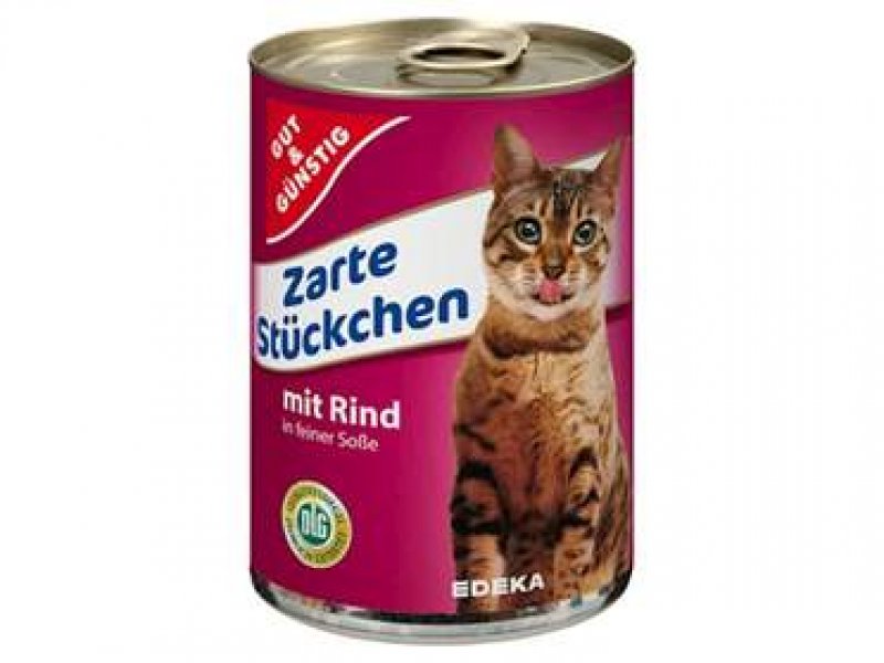 Gut & Günstig Hello My cat Zarte Stückchen mit Rind in feiner Sauce 415 GR