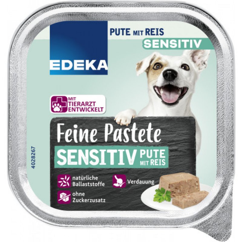 EDEKA Feine Pastete Sensitiv mit Pute & Reis 150G