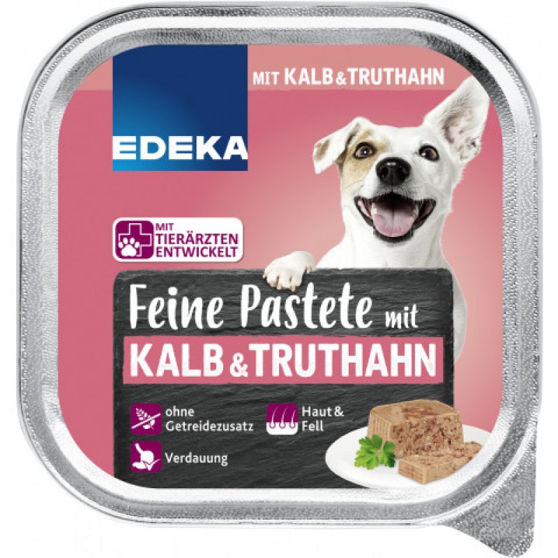 EDEKA Fine Pate with Veal & Turkey Wet Dog Food 150G