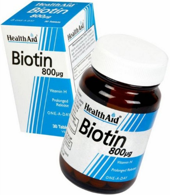 Biotina 800μg - 30 tabletas HealthAid
