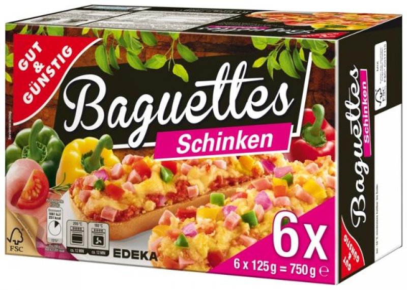 GUT&GÜNSTIG Baguettes MIT Schinken 6STÜCK 750g