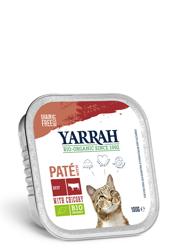 Organic cat food pate with beef and chicken 100 gr.