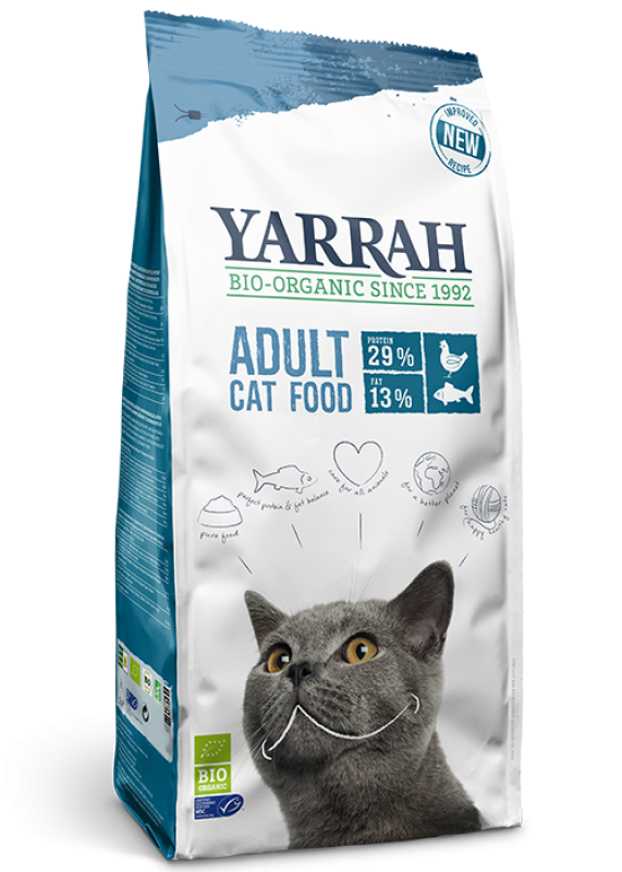 Organic dry cat food with fish and proteins 800 gr.