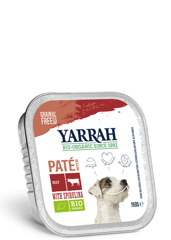 Organic dog food pate with beef and chicken 150 gr.