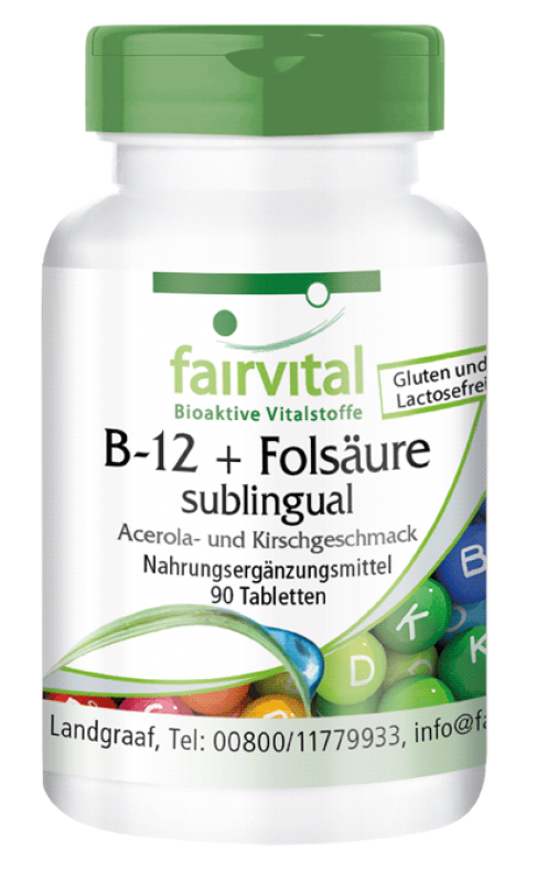 B-12 und Folsäure sublingual - 90 Tabletten
