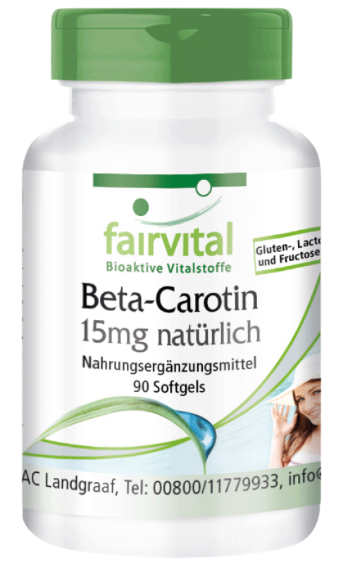 Beta caroteno 15 mg natural - 90 cápsulas blandas